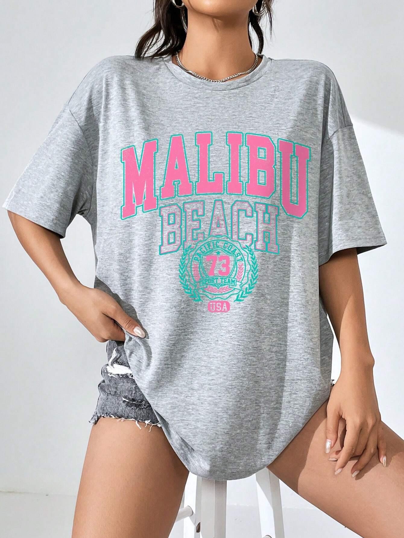 Malibu kaus wanita motif huruf - Streetwear Brand Clothing ulasan dan harga
