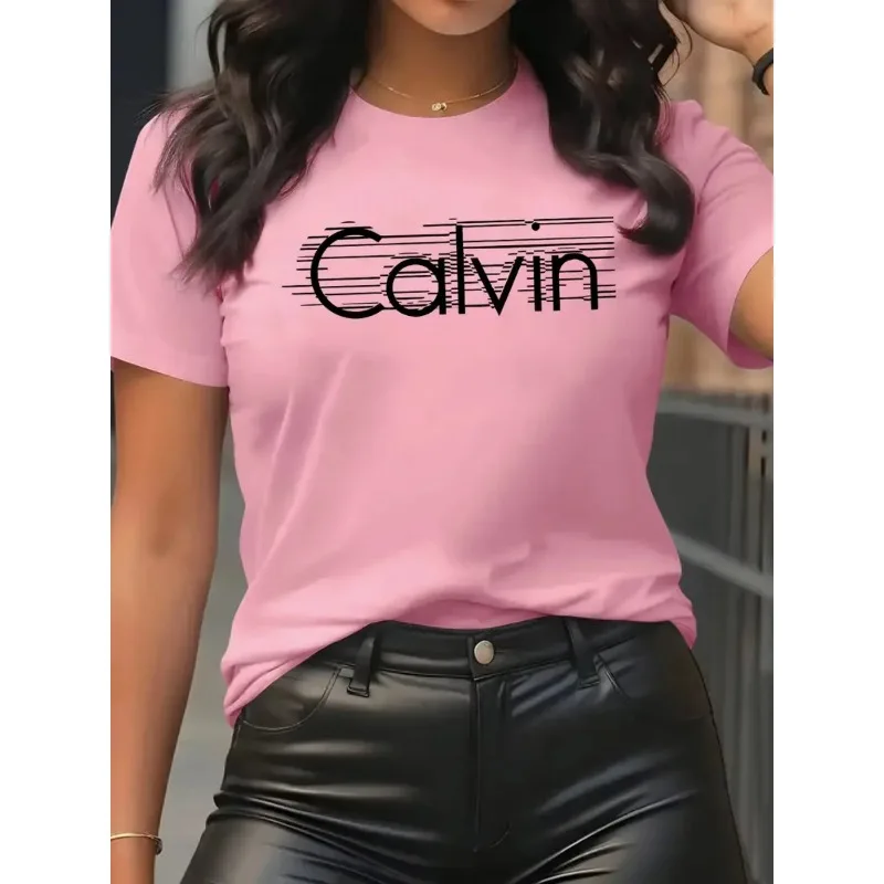 Kaos Wanita Calvin Kaos Katun  - Streetwear Brand Tees ulasan dan harga